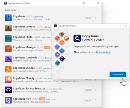 CopyTrans Control Center Screenshot
